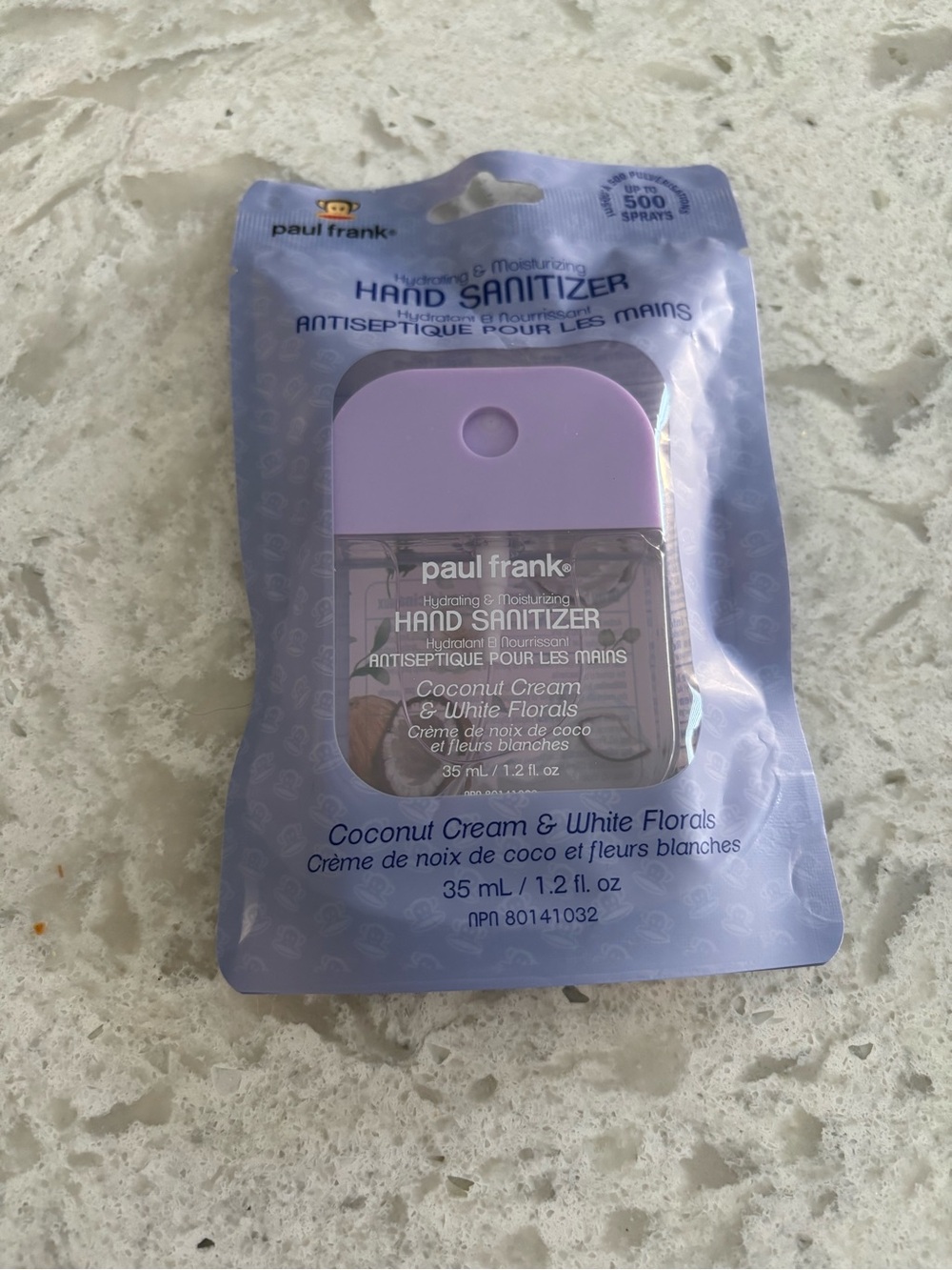 Paul Frank Lavender Portable Hand Sanitizer - Coconut Cream & White Florals